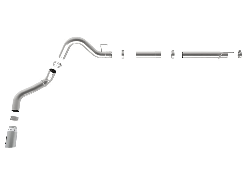 aFe Large Bore-HD 4in 409 SS DPF-Back Exh 18-19 Ford F-150 V6-3.0L (td) w/ Polished Tip aFe DPF Back