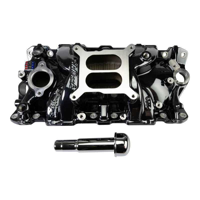 Edelbrock Chevy SB Performer EPS Manifold w/ Oil Fill Tube - Black Plasma Edelbrock Intake Manifolds