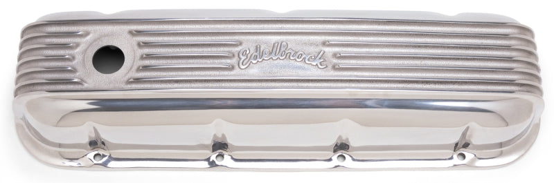 Edelbrock Valve Cover Classic Series Chevrolet 1965 and Later 396-502 V8 Polshed Edelbrock Valve Covers