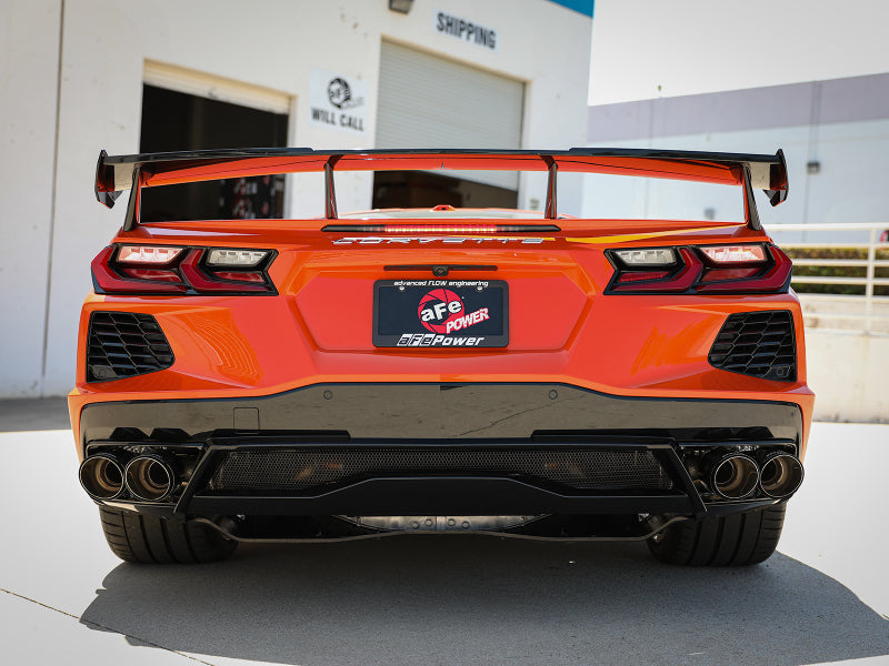 aFe MACH Force-Xp 3in to 2-1/2in 304SS Cat-Back 2020 Chevy Corvette (C8) 6.2L - Carbon Fiber Tip aFe Catback