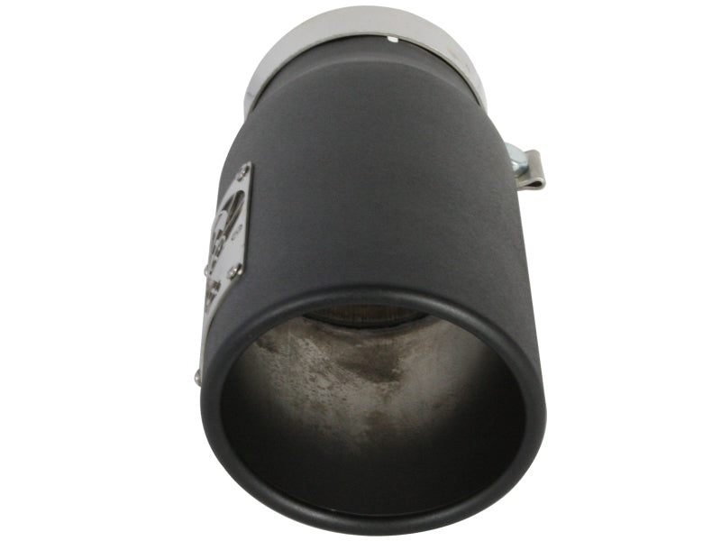 aFe Power Diesel Exhaust Tip Black- 4 in In x 5 out X 12 in Long Bolt On (Right) aFe Catback