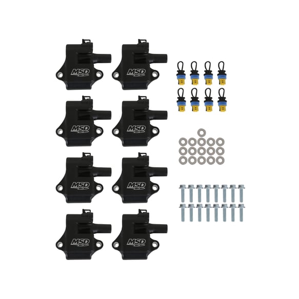 MSD Ignition Coil - Pro Power Series - GM LS1/LS6 Engines - Black - 8-Pack 828583 MSD Autoparts