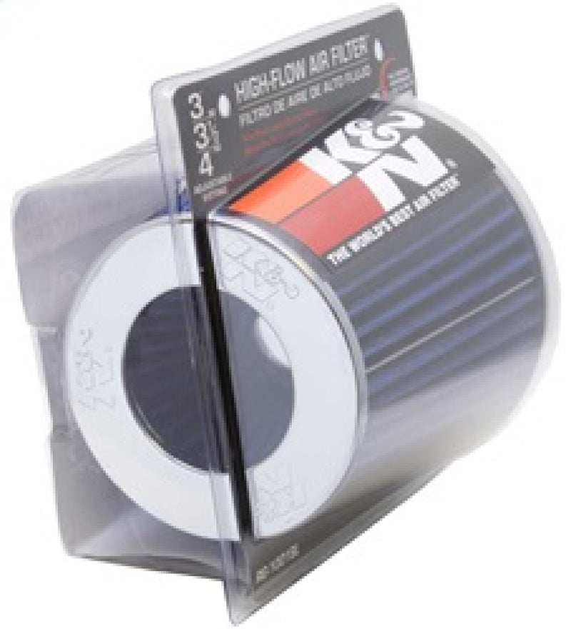 K&N Universal Air Filter Chrome Round Tapered Blue - 4in Flange ID x 1.125in Flange Length x 5.5in H K&N Engineering Air Filters - Universal Fit