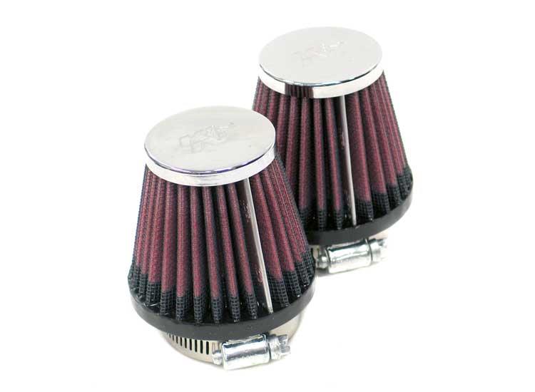 K&N Universal Chrome Filter 2.25in Flange / 3.5in Base / 2in Top / 4in Height - 2 Per Box K&N Engineering Air Filters - Universal Fit