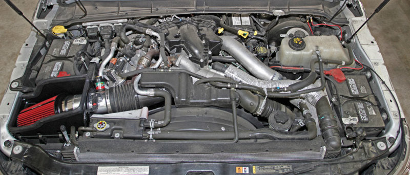 Spectre 11-14 Ford F-Series SD V8-6.7L DSL Air Intake Kit - Polished w/Red Filter Spectre Cold Air Intakes