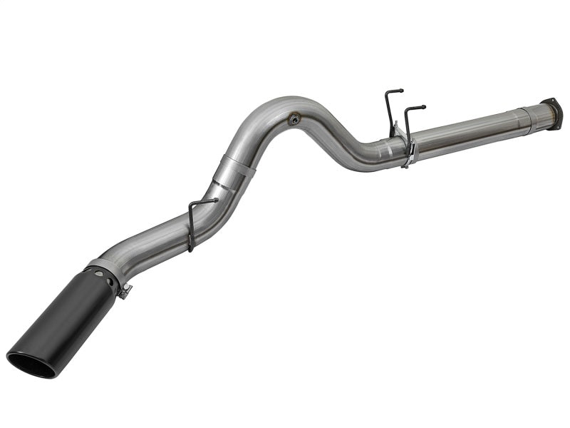 aFe Large Bore-HD 5in DPF Back 409 SS Exhaust System w/Black Tip 2017 Ford Diesel Trucks V8 6.7L(td) aFe DPF Back