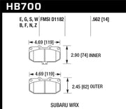 Hawk 06-07 Subaru Impreza WRX Front ER-1 Brake Pads Hawk Performance Brake Pads - Racing