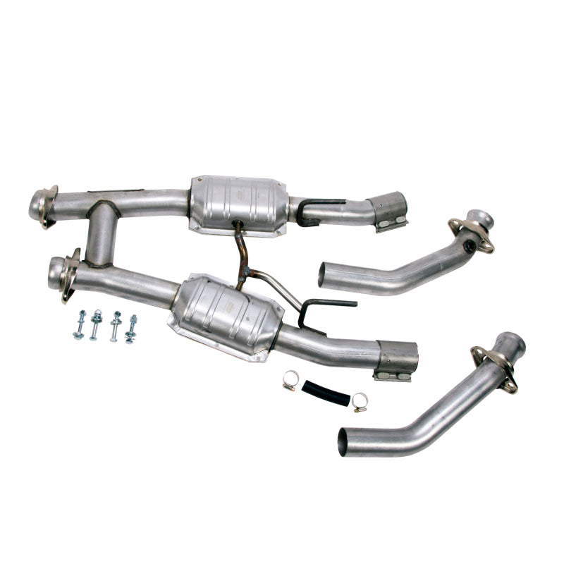 BBK 86-93 Mustang 5.0 High Flow H Pipe With Catalytic Converters - 2-1/2 BBK Downpipe Back