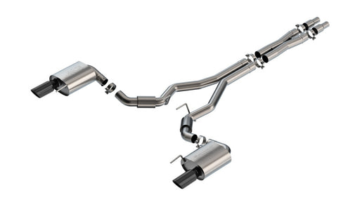 Borla 2024 Ford Mustang GT 5.0L V8 w/o Active Exhaust S-Type Cat-Back Exhaust System - Black Chrome Borla Catback
