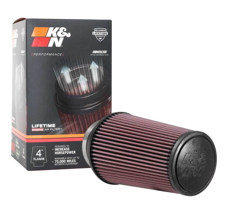K&N Universal Rubber Filter 4inch FLG / 6inch OD-B / 4-5/8inch OD-T / 9inch H K&N Engineering Air Filters - Universal Fit