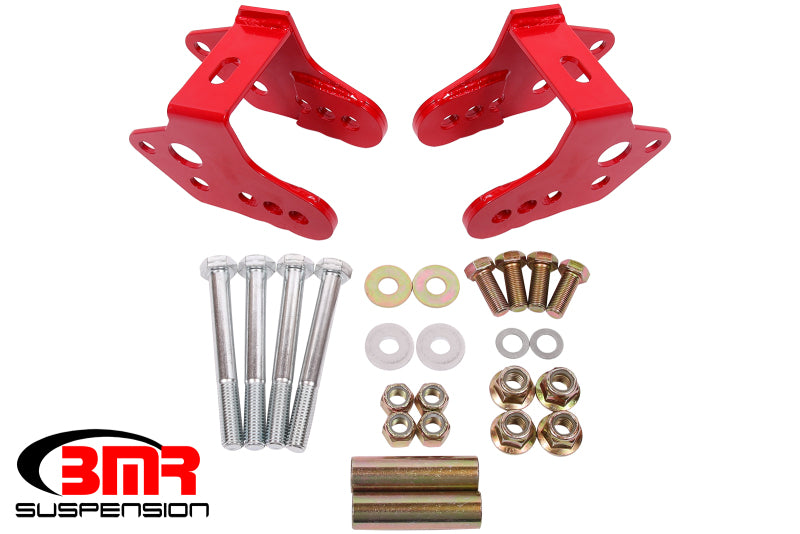 BMR 79-04 Ford Mustang Control Arm Relocation Bracket - Red BMR Suspension Control Arms
