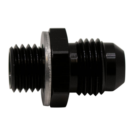 DeatschWerks 6AN Male Flare to M12 X 1.5 Male Metric Adapter (Incl Washer) - Anodized Matte Black DeatschWerks Fittings