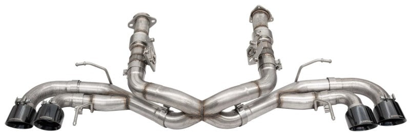 Corsa 20-25 Corvette C8 3in Xtreme Cat-Back Exhaust 4.5in Blk Quad Tips - Integrates stock AFM Valve CORSA Performance Catback