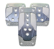 NRG Aluminum Sport Pedal M/T - Gunmetal w/Silver Carbon NRG Pedal Covers