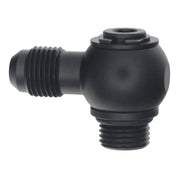 DeatschWerks 6AN ORB Male to 6AN Male Flare Low Profile 90-Degree Swivel - Anodized Matte Black DeatschWerks Fittings