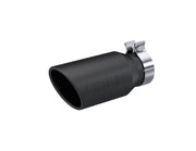 MBRP Universal Tip 4.5in OD / 3.2in Inlet / 10in Length / Angled Cut Rolled End - Black MBRP Tips