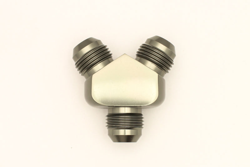 DeatschWerks 8AN Male Flare + 8AN Male Flare To 8AN Male Flare Y-Block Fitting DeatschWerks Distribution Blocks