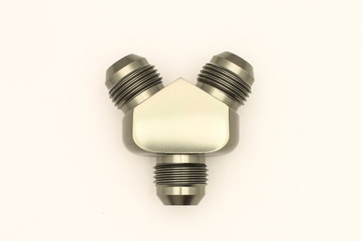 DeatschWerks 8AN Male Flare + 8AN Male Flare To 8AN Male Flare Y-Block Fitting DeatschWerks Distribution Blocks