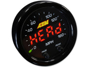 AEM X-Series 0-160 MPH Black Bezel w/ Black Face GPS Speedometer Gauge AEM Gauges