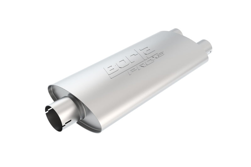 Borla Universal Center/Dual Oval 3in In/2.25in Out 19in x 4in x 9.5in Notched PRO-XS Muffler Borla Muffler