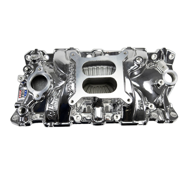 Edelbrock SBC Performer EPS Manifold - Chrome Plasma Coated Edelbrock Intake Manifolds