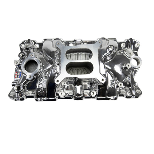 Edelbrock SBC Performer EPS Manifold - Chrome Plasma Coated Edelbrock Intake Manifolds