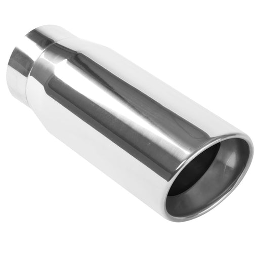 MagnaFlow Tip Stainless Double Wall Round Single Outlet Polished 5in DIA 4in Inlet 13in Length Magnaflow Catalytic Converter Universal