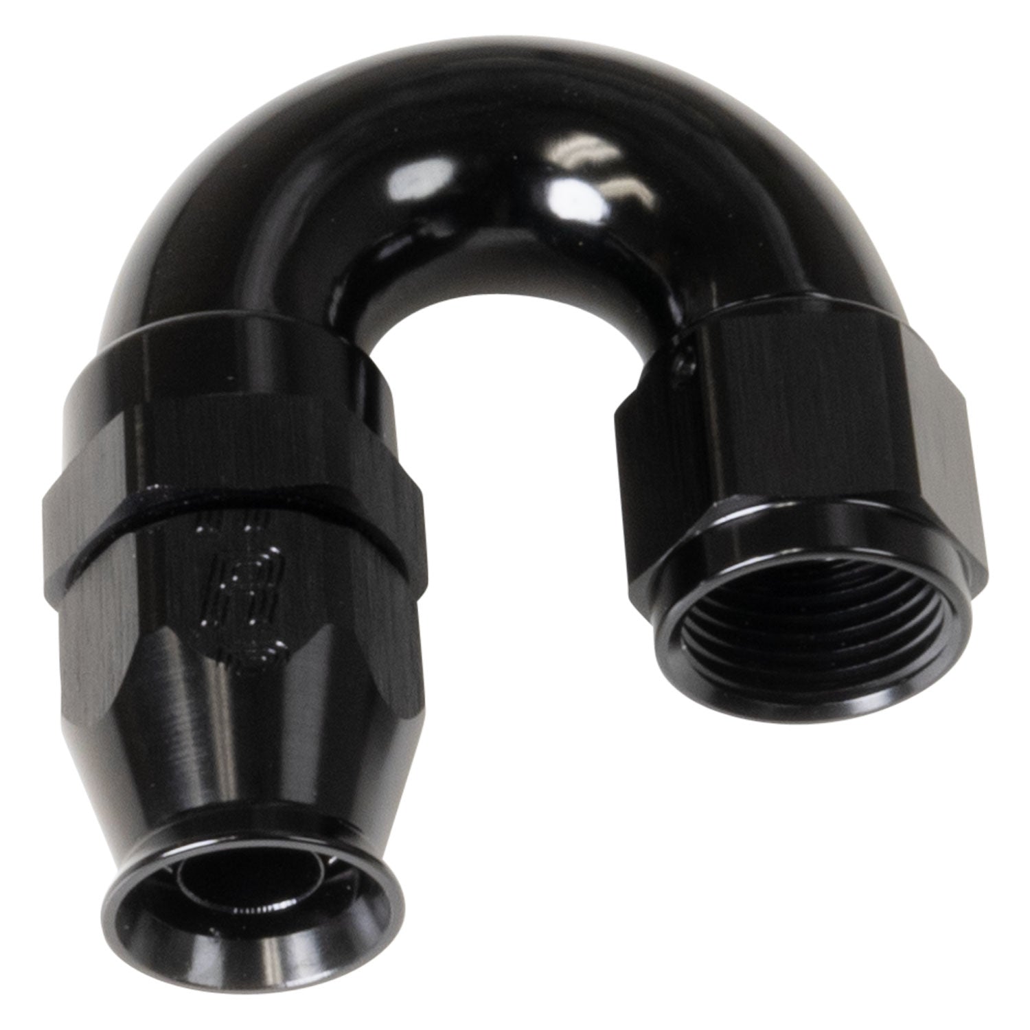 8 AN Pro PTFE 180 Degree Swivel Hose End With Black Finish