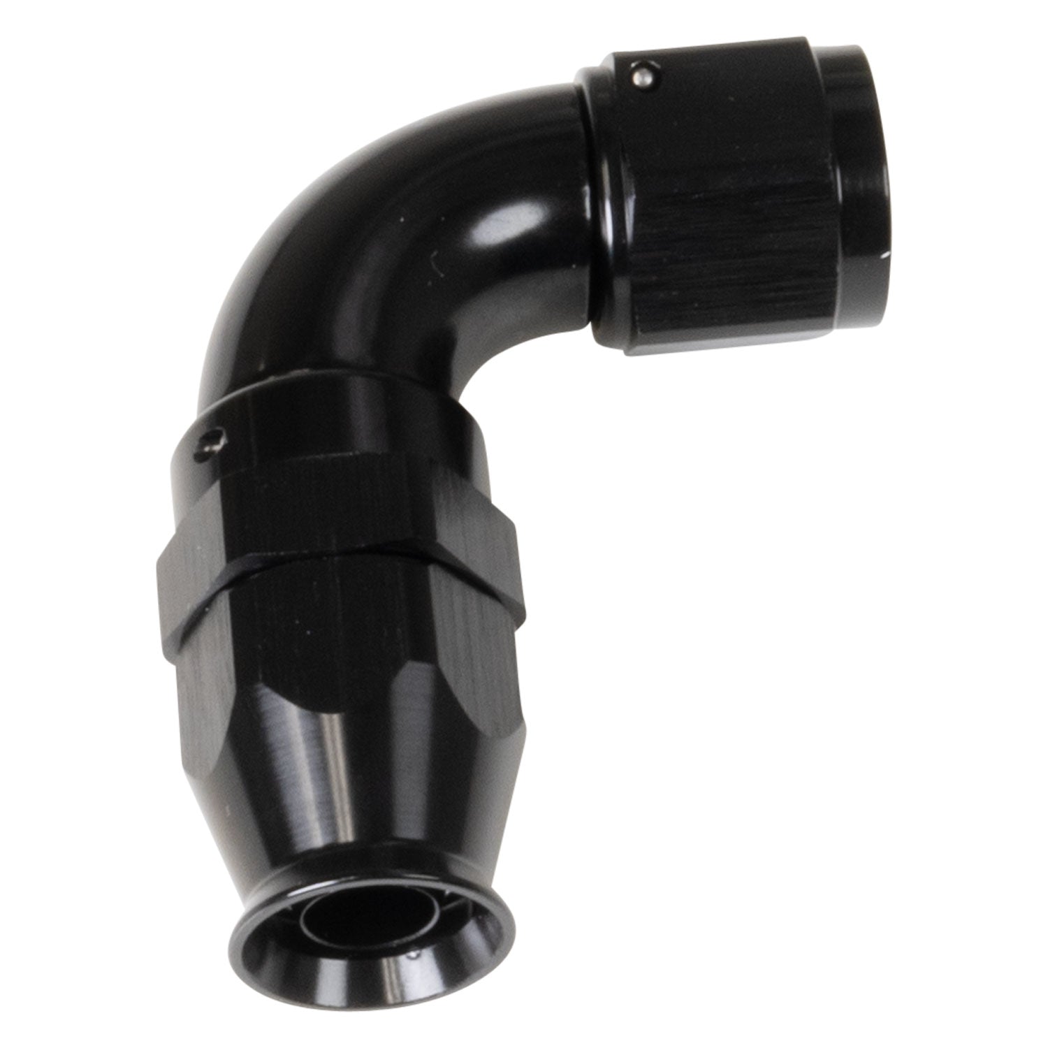 8 AN Pro PTFE 90 Degree Swivel Hose End With Black Finish