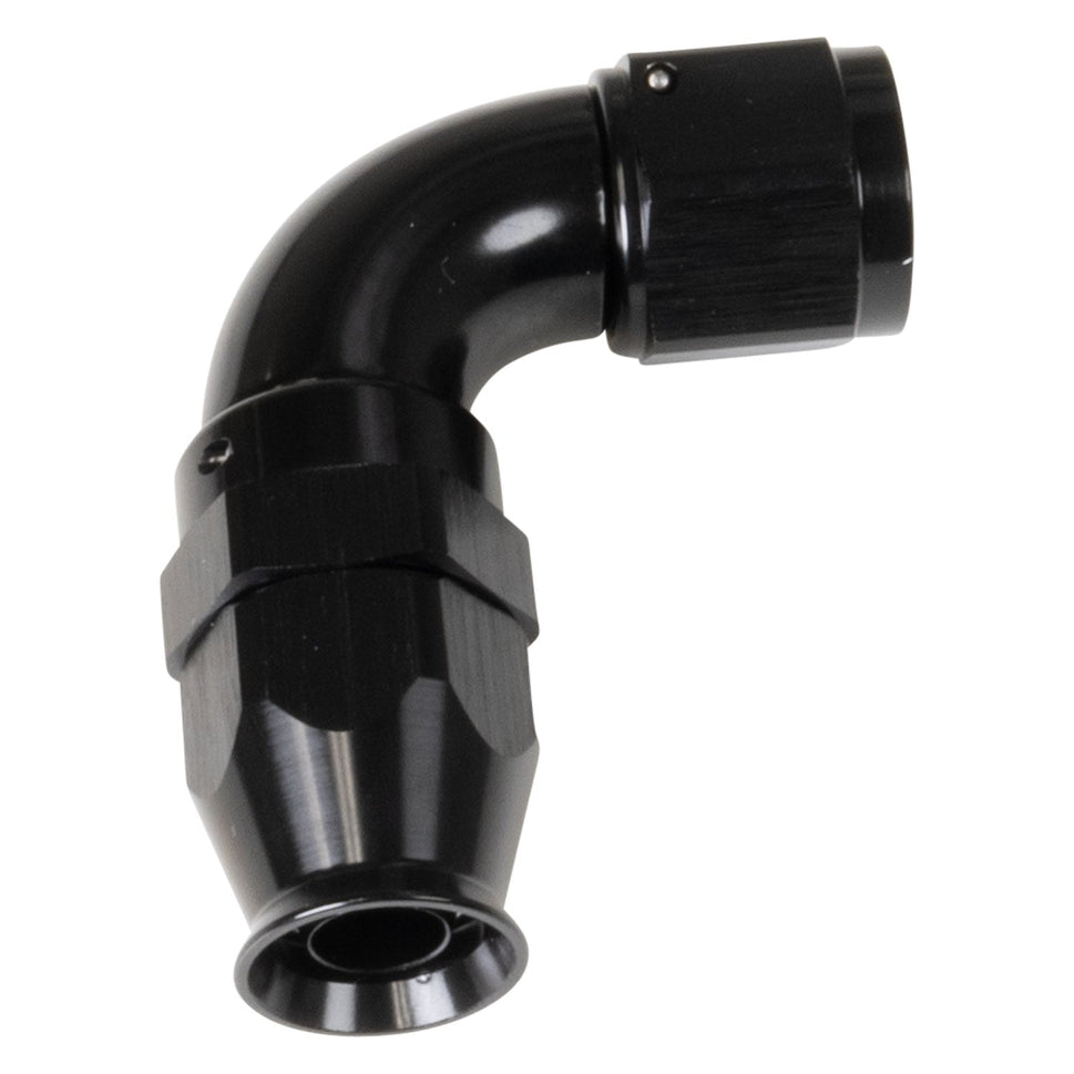 8 AN Pro PTFE 90 Degree Swivel Hose End With Black Finish