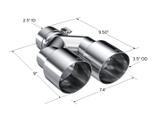 MBRP Universal T304 SS Dual Tip 3.5in OD/2.5in Inlet MBRP Tips