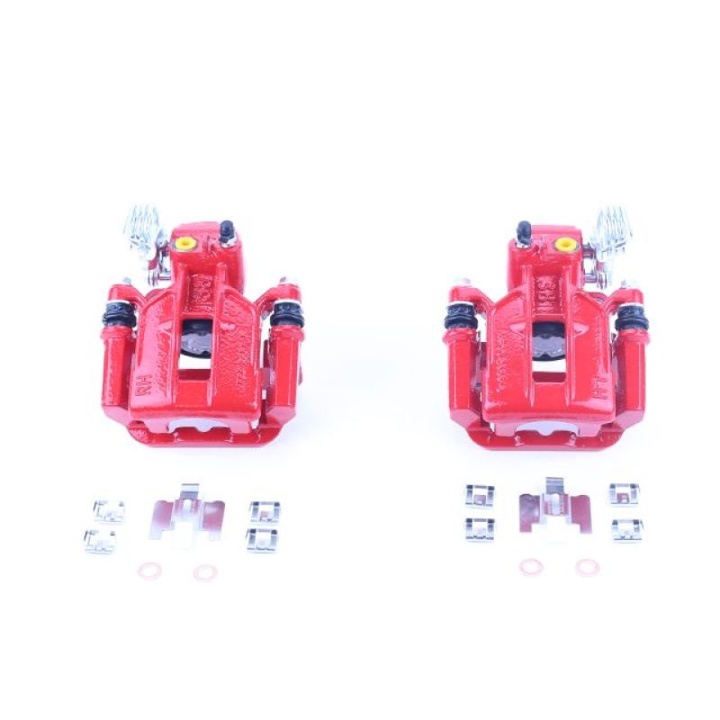 Power Stop 94-01 Ford Mustang Rear Red Calipers w/Brackets - Pair PowerStop Brake Calipers - Perf