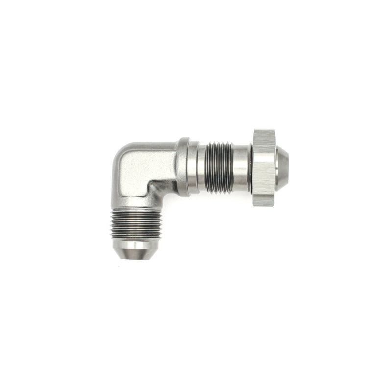 DeatschWerks 8AN Male Flare To 8AN Male Flare Bulkhead Adapter 90-Degree (Incl. Nut) DeatschWerks Fittings