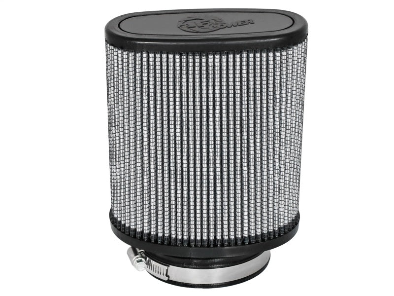 aFe Magnum FLOW Pro DRY S Universal Air Filter 3.5in Flange 5.75x5in Base 6x2.75in Top 6.5in Height aFe Air Filters - Universal Fit