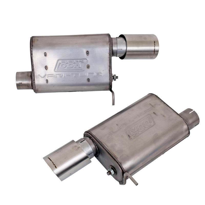 BBK Vari-Tune Axle Back Exhaust Kit 2 Adjustable Performance Mufflers 2-3/4 Pipe 4 in. Tips BBK Axle Back