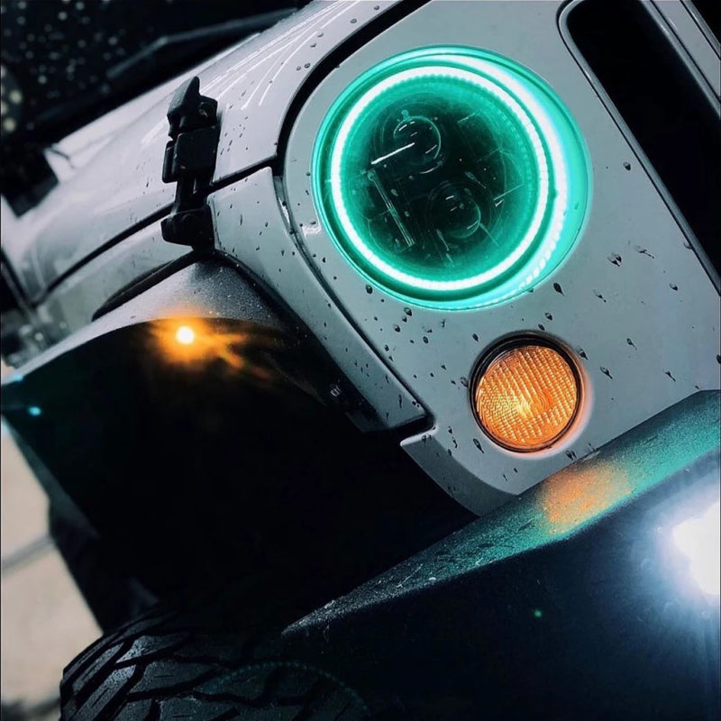 Oracle 7in High Powered LED Headlights - Black Bezel - ColorSHIFT - BC1 ORACLE Lighting Headlights