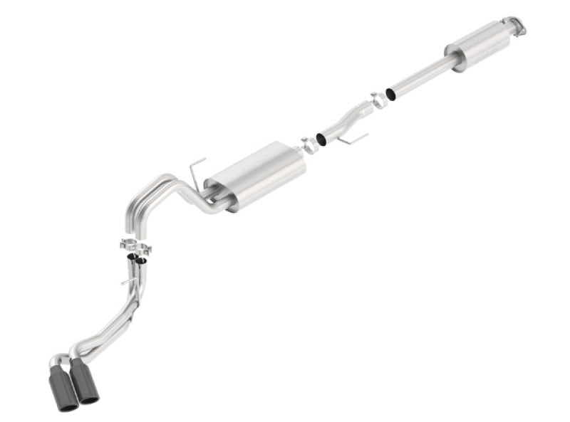 Borla 15-17 Ford F-150 2.7/3.5L V6 / 5.0 V8 2/4WD Black Chrome Angle-Cut Side Exit Catback Exhaust Borla Catback