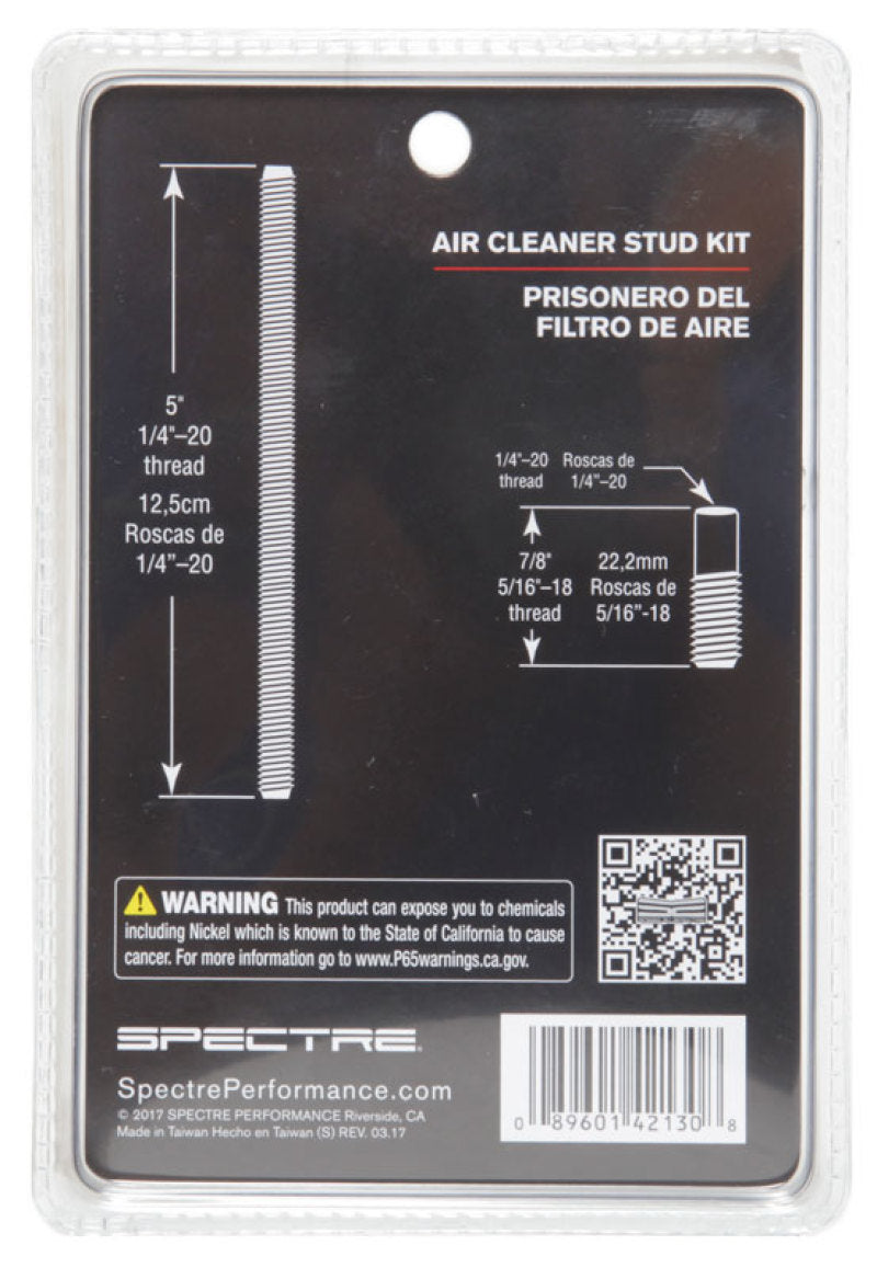 Spectre Air Cleaner Stud Kit - Unfinished Spectre Air Intake Components