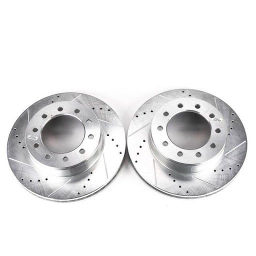 Power Stop 05-16 Ford F-550 Super Duty Front Drilled & Slotted Rotor - Pair PowerStop Brake Rotors - Slot & Drilled