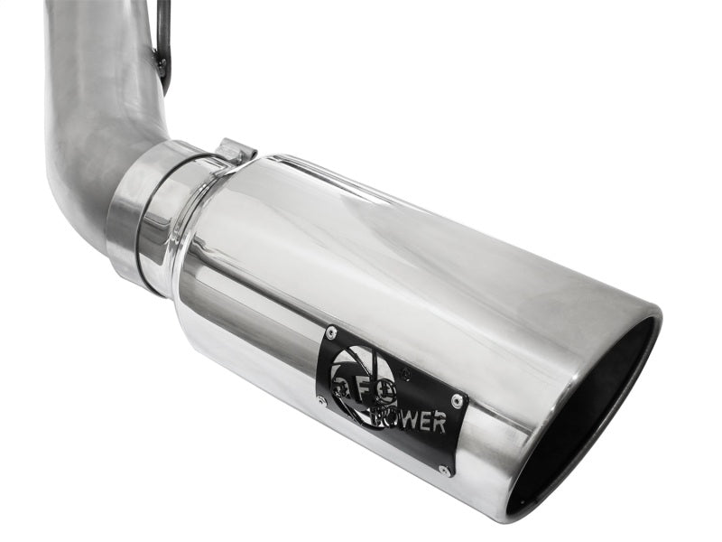 aFe Atlas Exhaust 4in DPF-Back Exhaust Aluminized Steel Polished Tip 11-14 ford Diesel Truck V8-6.7L aFe DPF Back