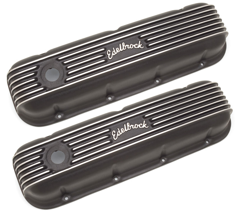 Edelbrock Valve Cover Classic Series Chevrolet 1965 and Later 396-502 V8 Black Edelbrock Valve Covers