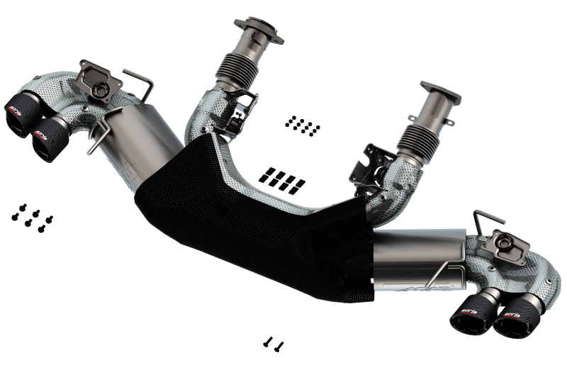 Borla 2020 Chevrolet Corvette C8 6.2L ATAK 3in Exhaust System Dual Round Angle Cut Carbon Fiber Tips Borla Catback