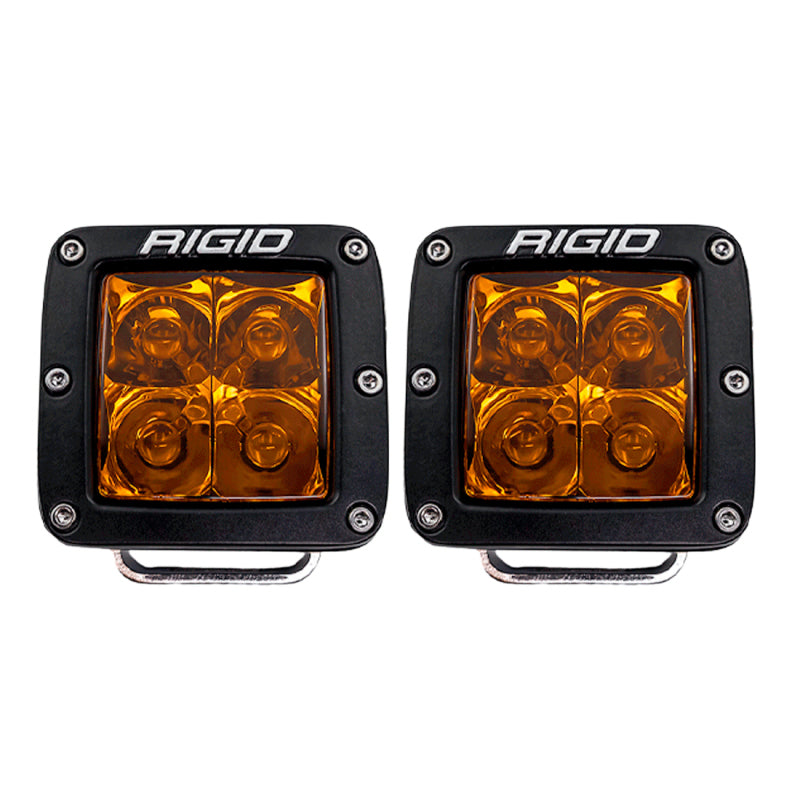 Rigid Industries D-Series Spot w/ Amber PRO Lens (Pair) Rigid Industries Light Bars & Cubes