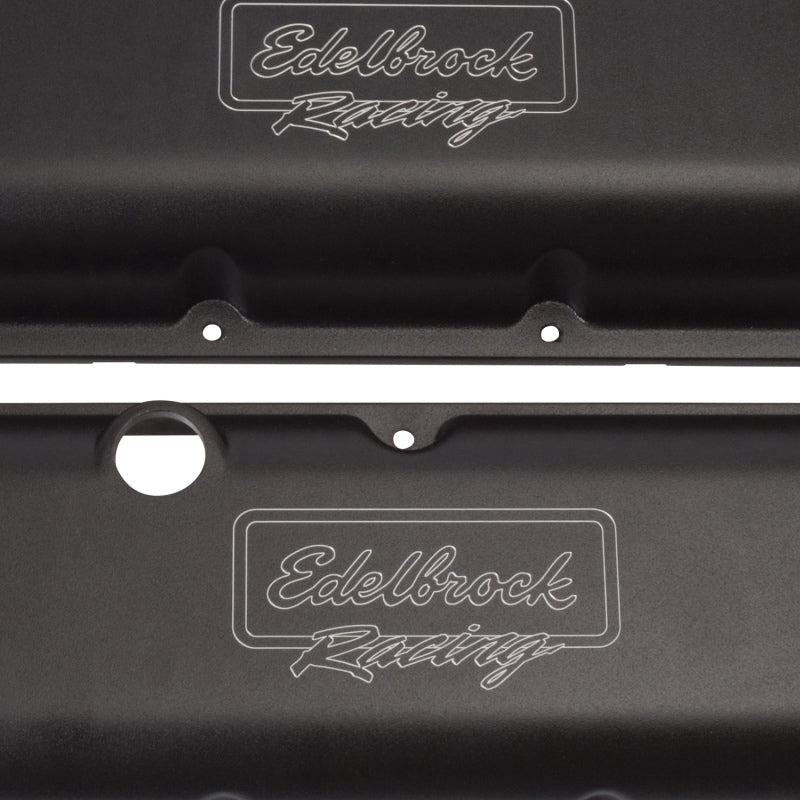 Edelbrock Valve Cover Victor Series Chevrolet 1965 and Later 396-502 V8 Low Black Edelbrock Valve Covers