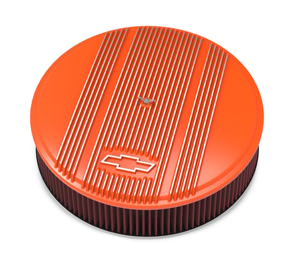 Vintage Series GM Licensed Air Cleaner - Factory Orange Machined 120-176 HOLLEY Autoparts