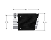 MBRP Universal Carbon Fiber Tip 3in ID / 4in OD Out / 6.13in Length Angle Cut Dual Wall MBRP Tips