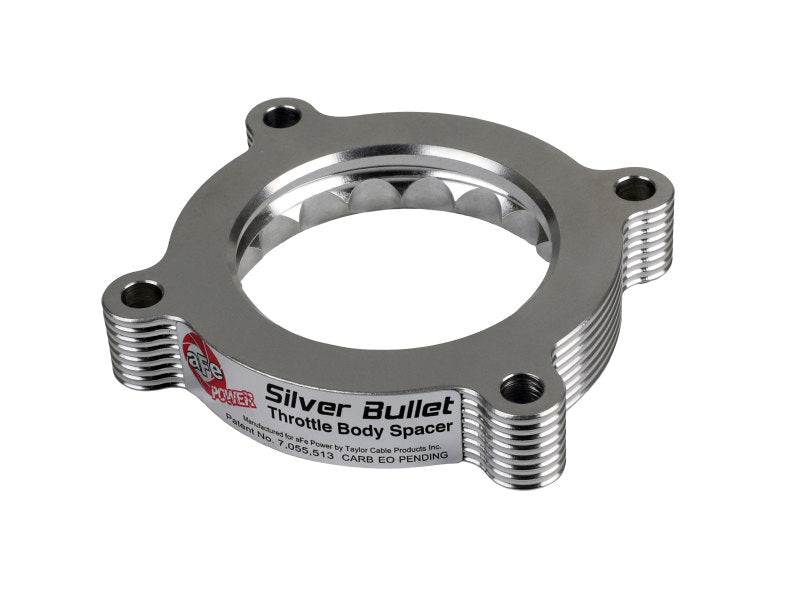 aFe 11-14 Ford Mustang/ 11-14 Ford F-150 V6 3.7L Silver Bullet Throttle Body Spacer - Silver aFe Throttle Body Spacers