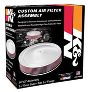 K&N 14in Red Custom Air Cleaner Assembly - 5.125in ID x 14in OD x 2.75in H x 1.25in Drop Base K&N Engineering Air Filters - Direct Fit