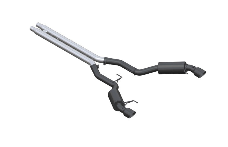 MBRP 15-17 Ford Mustang GT 5.0 3in Cat Back Dual Split Rear Race Version 4.5in Tips - Black Coated MBRP Catback