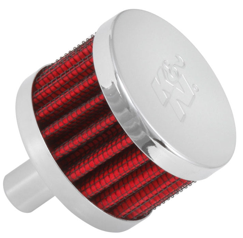 K&N Steel Base Chrome Top Crankcase Vent Filter 1/2in. Vent / 2in. OD / 1-1/2in. Height K&N Engineering Air Filters - Universal Fit